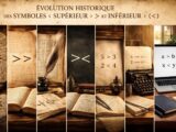 L&rsquo;évolution historique du symbole supérieur et inférieur à travers les âges