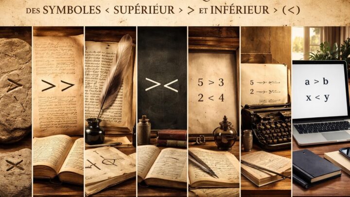 L&rsquo;évolution historique du symbole supérieur et inférieur à travers les âges
