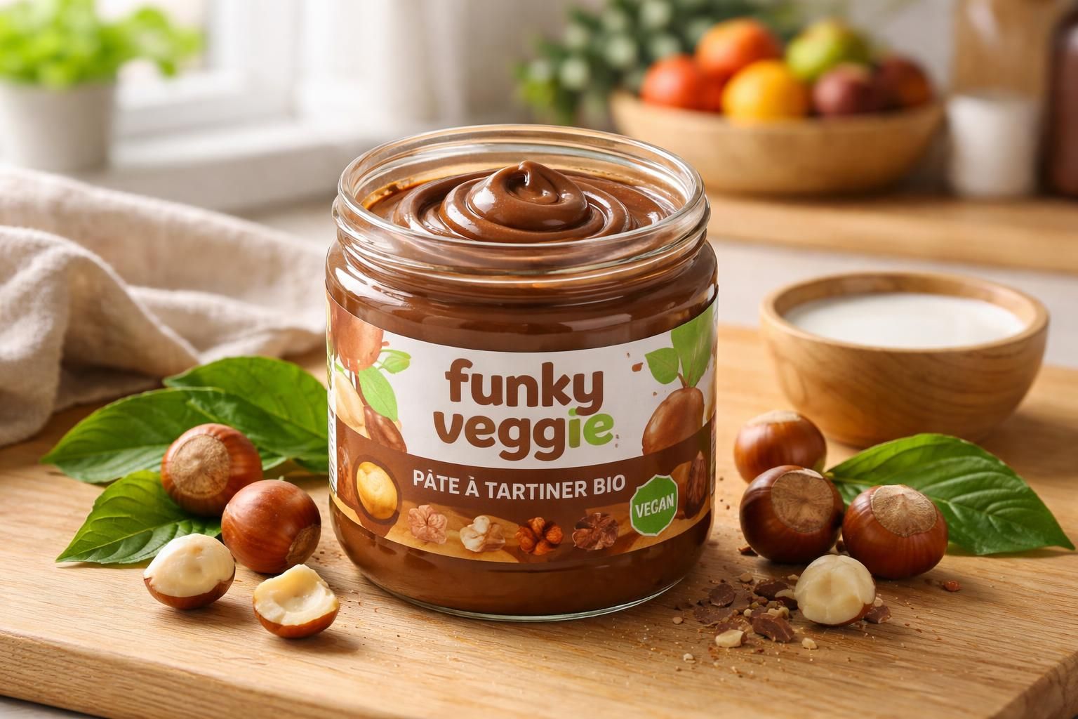 découvrez la pâte à tartiner bio ouf de funky veggie, une délicieuse alternative saine et gourmande au nutella, sans ingrédients artificiels ni additifs.