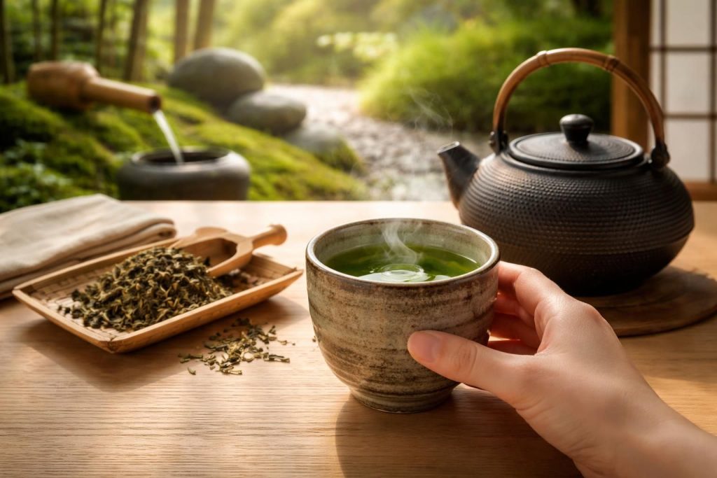 découvrez les bienfaits du thé vert grillé japonais et comment il peut améliorer votre bien-être grâce à ses propriétés apaisantes et revitalisantes.